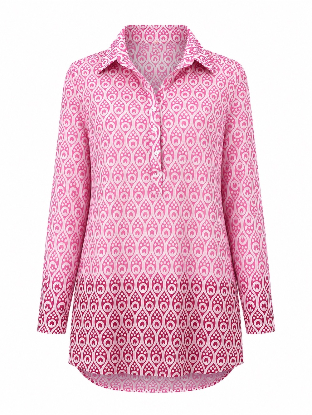 Oliphant pink Ombre cotton tunic top, XS